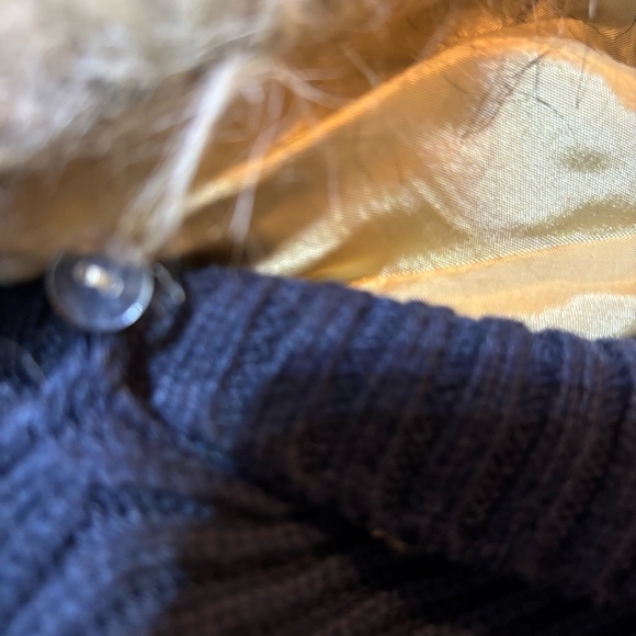 MICHAEL Michael KORS Faux-Fur Buckle Poncho Vest Navy Size L - Picture 6 of 14